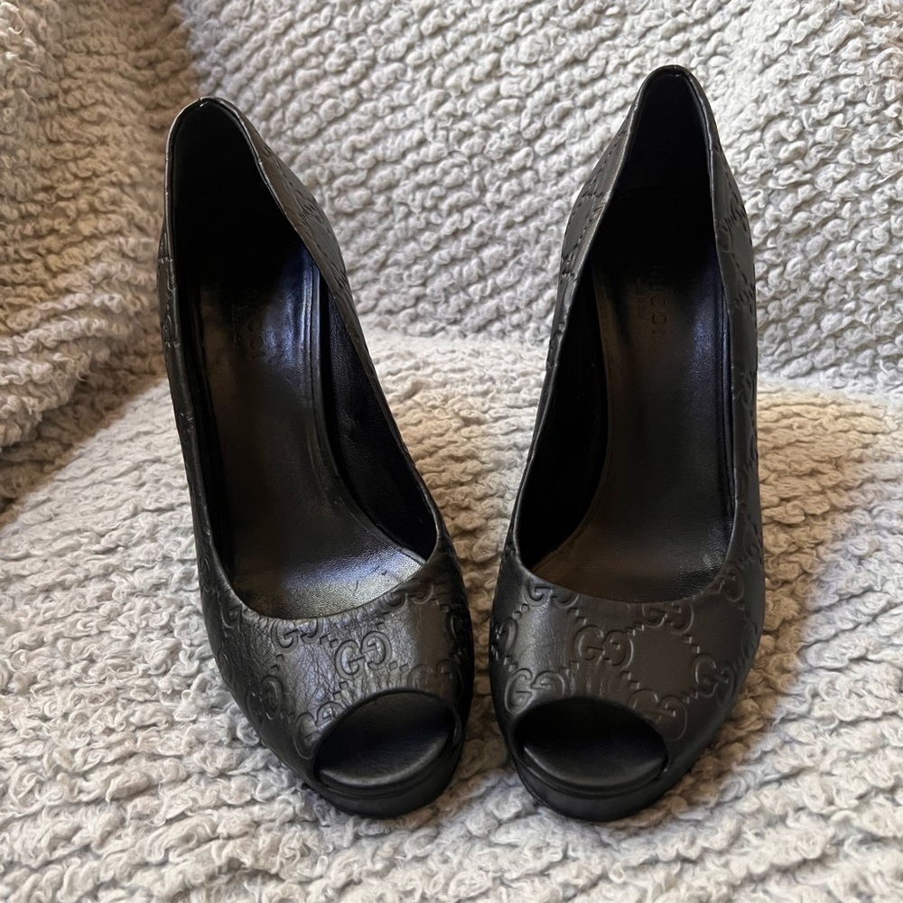 Guccissima leather platform pumps